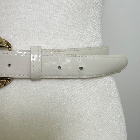 Vintage Minimalist Retro 60s 70s 80s engraved gold belt buckle XS/S - Picture 7 of 14